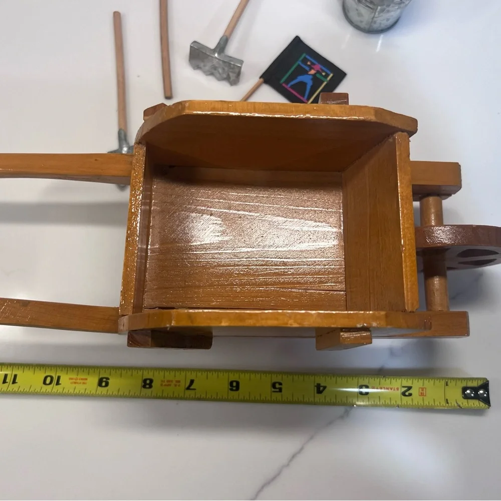 Doll Furniture For 18” Doll Like American Girl Wheelbarrow And Garden Tools - Picture 4 of 4